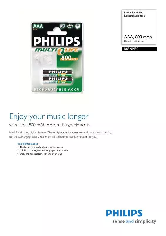 Mode d'emploi PHILIPS R03NM80