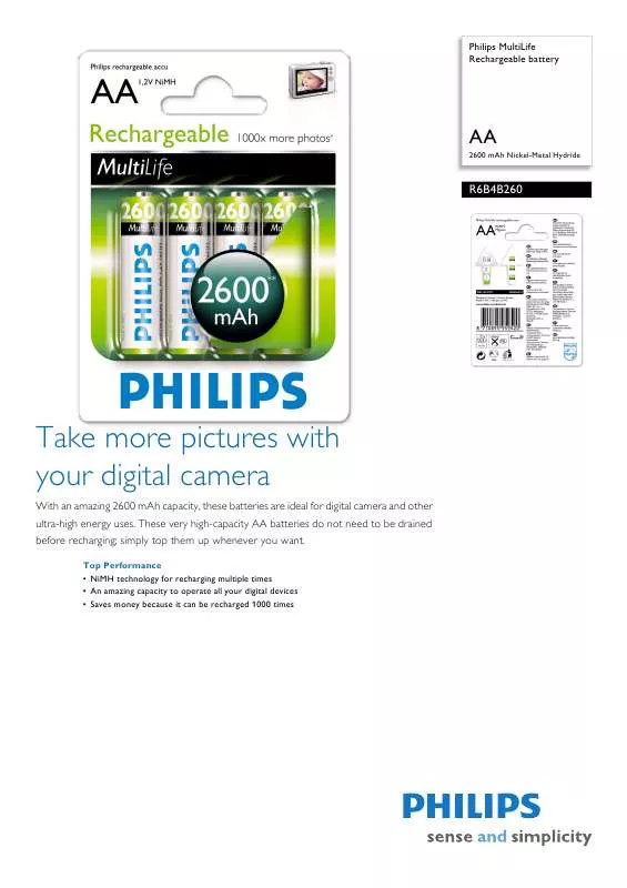 Mode d'emploi PHILIPS R6B4B260