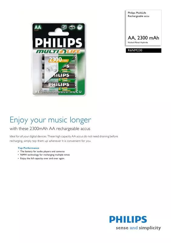 Mode d'emploi PHILIPS R6NM230