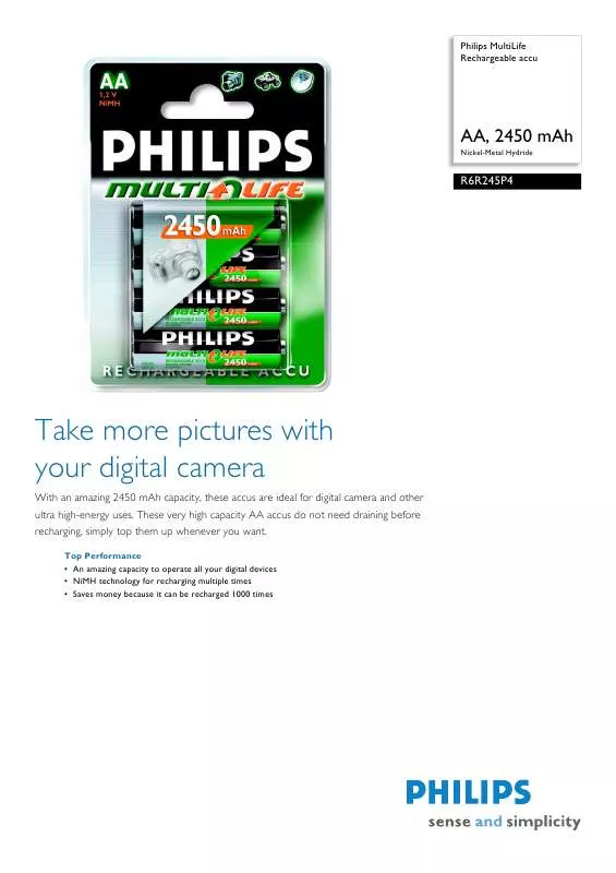 Mode d'emploi PHILIPS R6R245P4