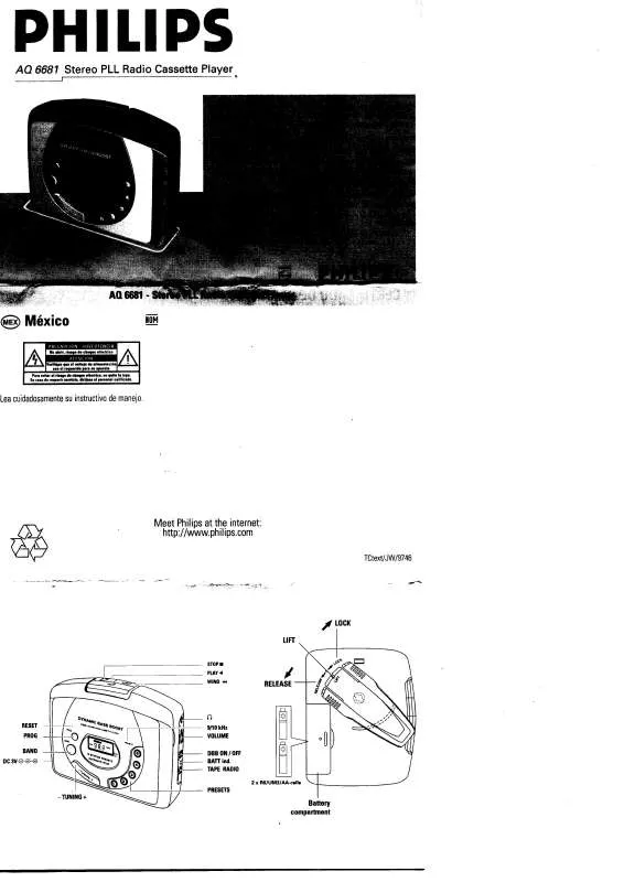 Mode d'emploi PHILIPS RADIO-CASSETTE AQ6681