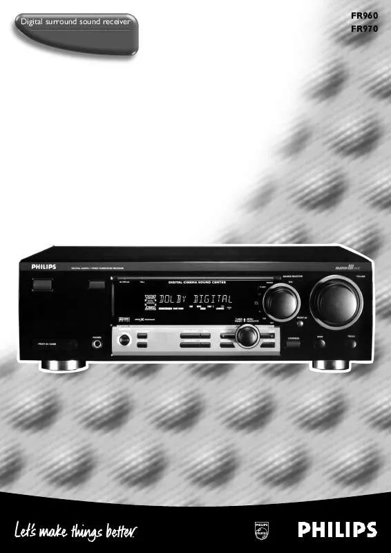 Mode d'emploi PHILIPS RECEIVERS FR960D