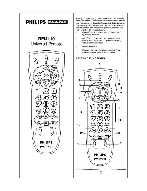 Mode d'emploi PHILIPS REM110