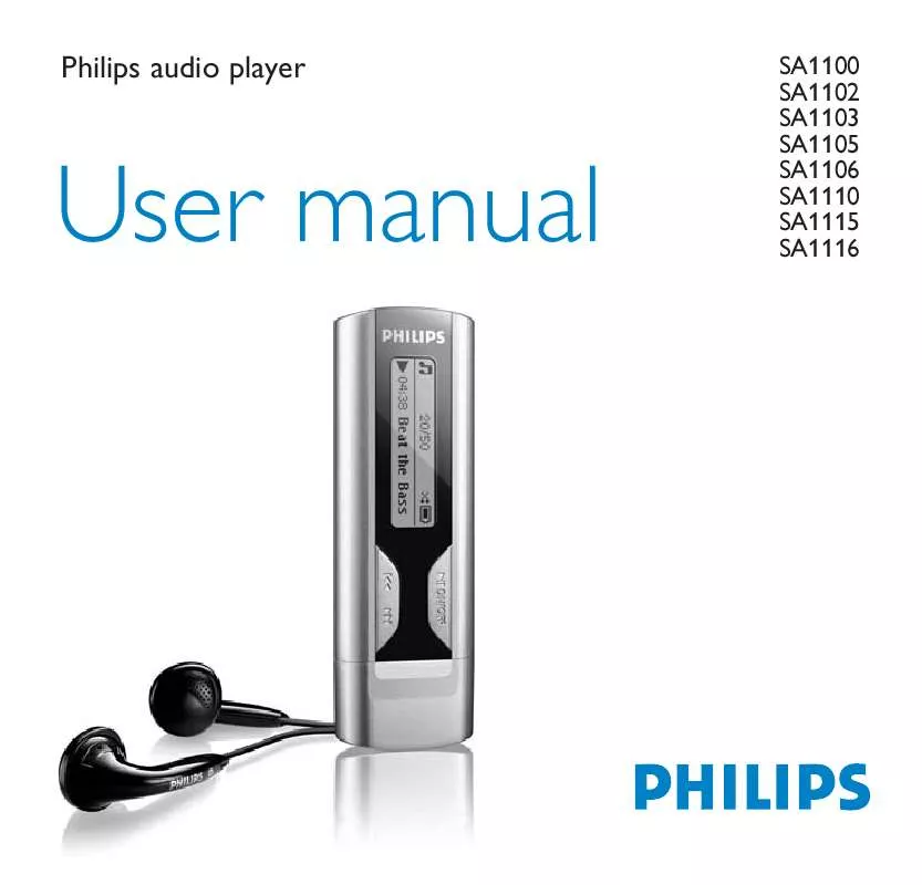 Mode d'emploi PHILIPS SA1100