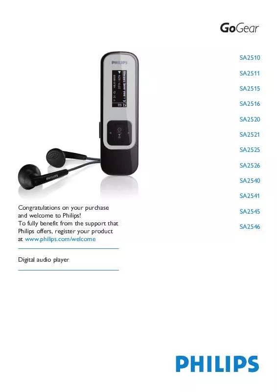 Mode d'emploi PHILIPS SA2540