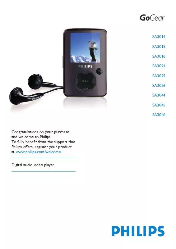 Mode d'emploi PHILIPS SA3015