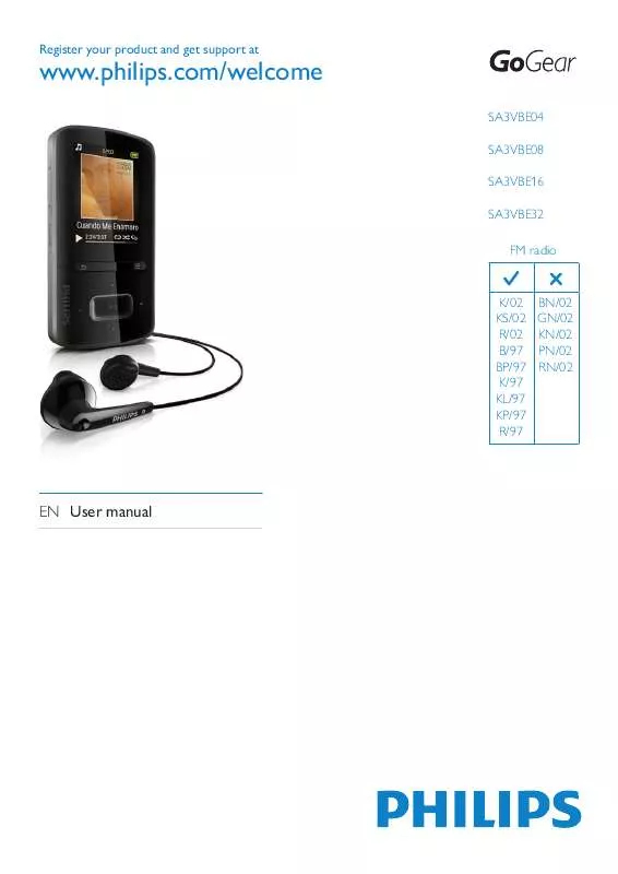 Mode d'emploi PHILIPS SA3VBE04RN