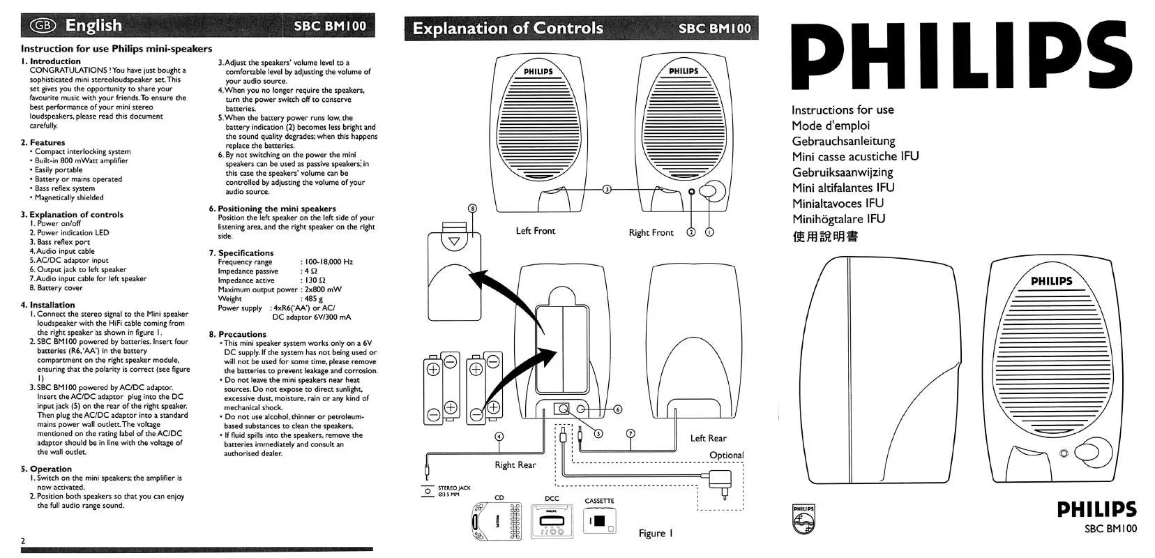 Mode d'emploi PHILIPS SBCBM100