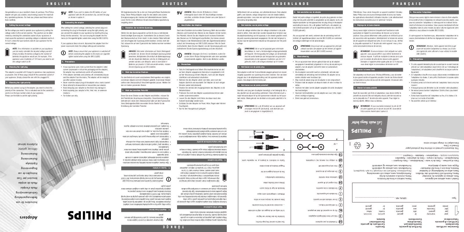 Mode d'emploi PHILIPS SBCCU120