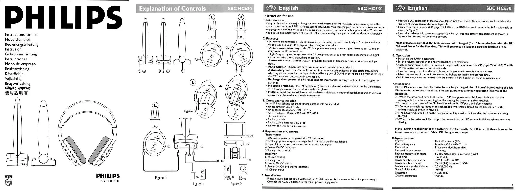 Mode d'emploi PHILIPS SBCHC630