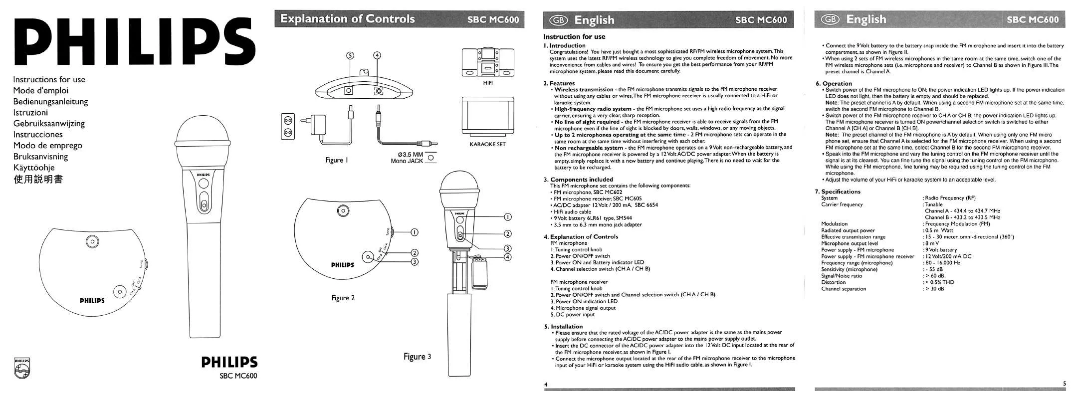 Mode d'emploi PHILIPS SBCMC300