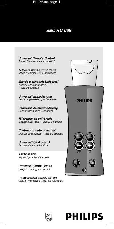 Mode d'emploi PHILIPS SBCRU098-00D