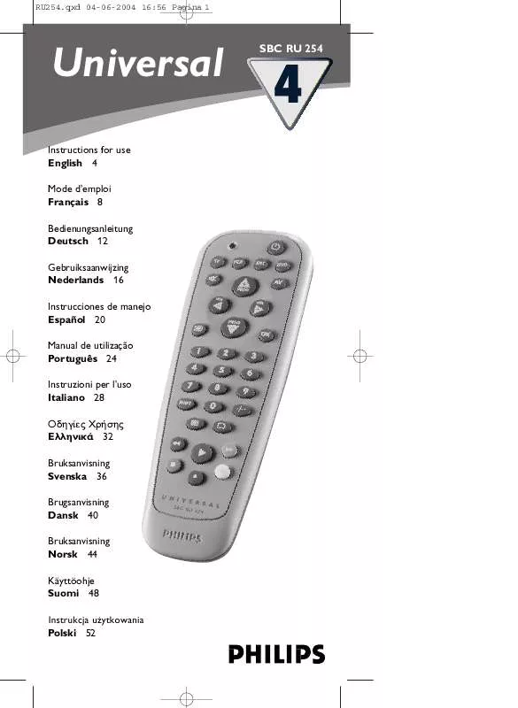 Mode d'emploi PHILIPS SBCRU254