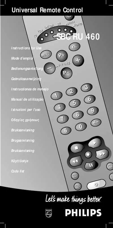 Mode d'emploi PHILIPS SBCRU460