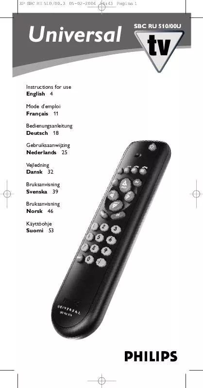 Mode d'emploi PHILIPS SBCRU510-00B