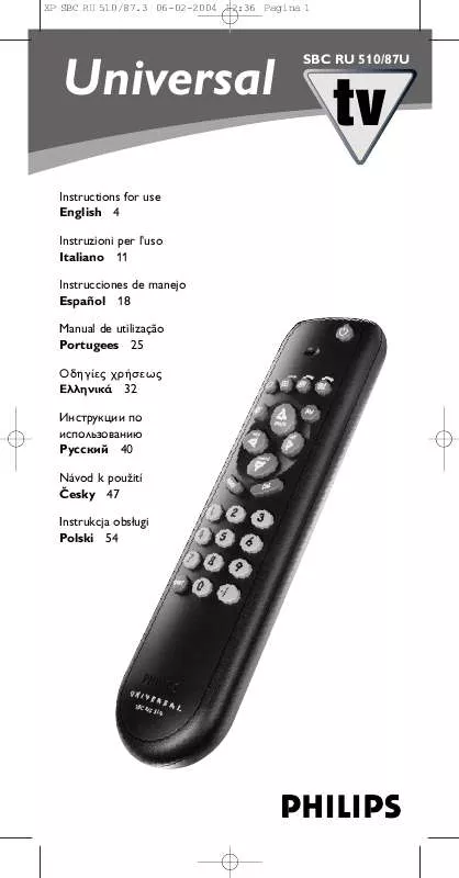 Mode d'emploi PHILIPS SBCRU510-00U