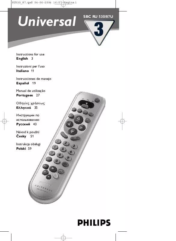 Mode d'emploi PHILIPS SBCRU510/87B