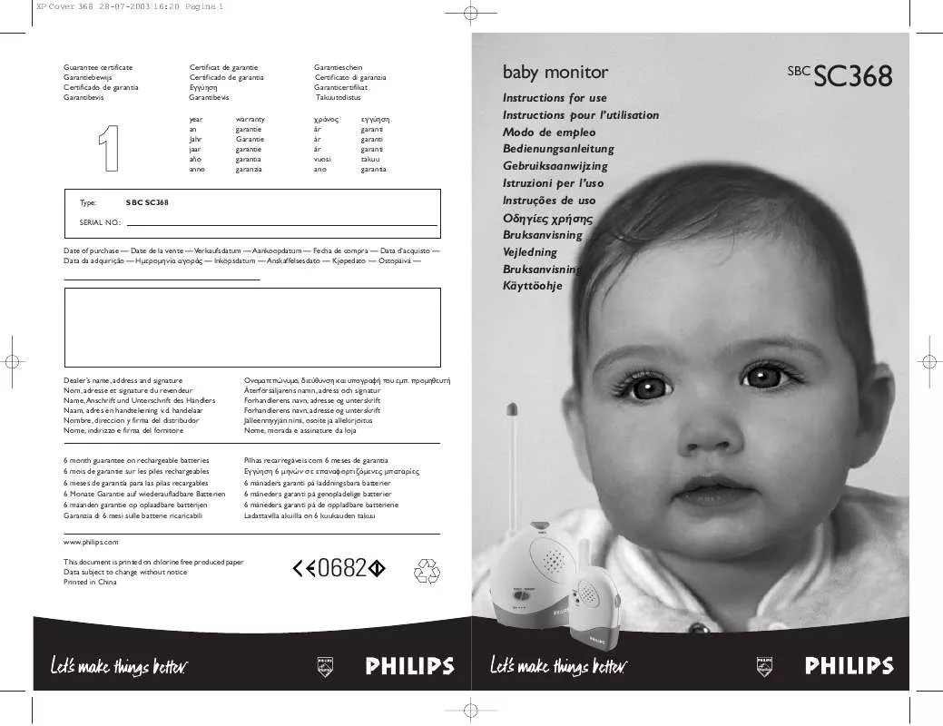 Mode d'emploi PHILIPS SBCSC368-00Y