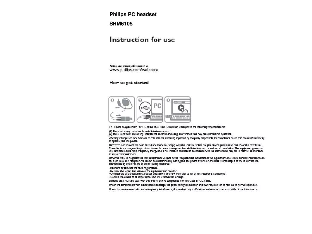 Mode d'emploi PHILIPS SHM6105