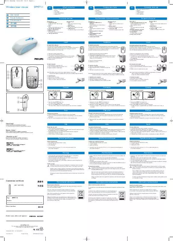 Mode d'emploi PHILIPS SPM7711WB