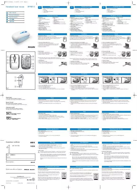 Mode d'emploi PHILIPS SPM8713WB