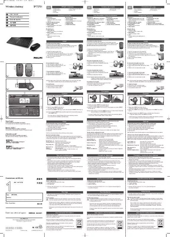 Mode d'emploi PHILIPS SPT5701BC