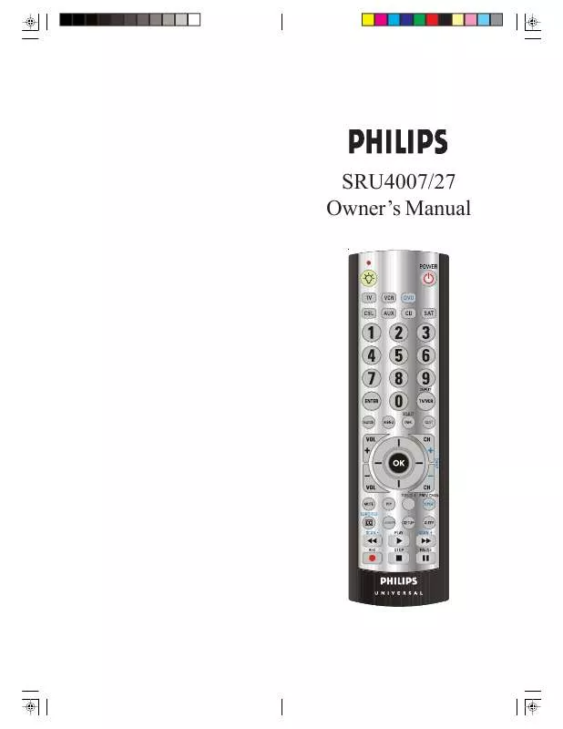 Mode d'emploi PHILIPS SRU4007