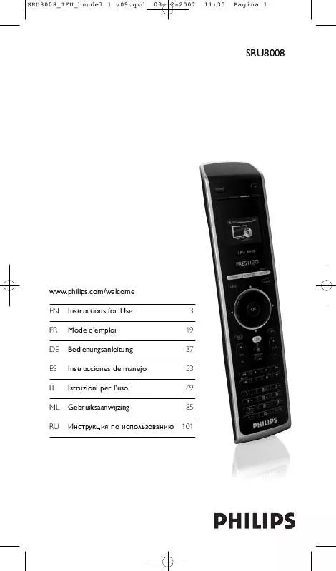 Mode d'emploi PHILIPS SRU8008