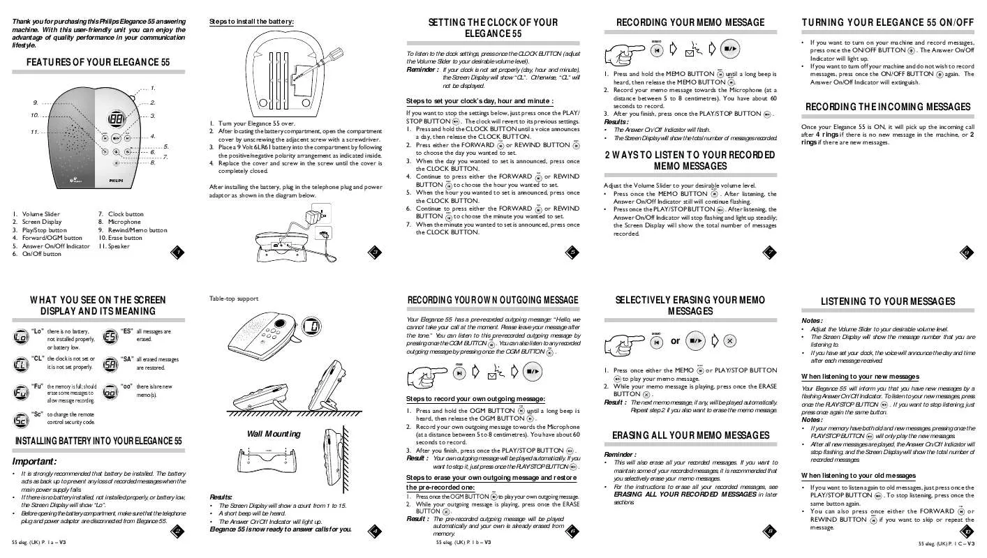 Mode d'emploi PHILIPS TD9368