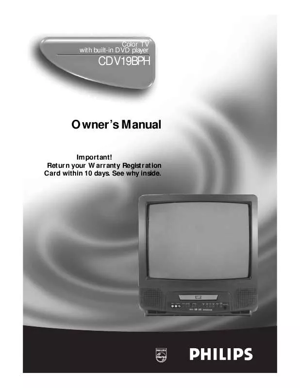 Mode d'emploi PHILIPS TV-DVD 19 INCH CDV19BPH99