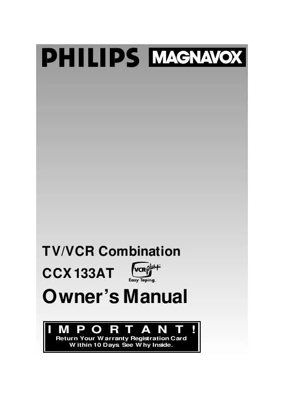 Mode d'emploi PHILIPS TV-VCR 13 IN 2HD VCR CCX133AT99