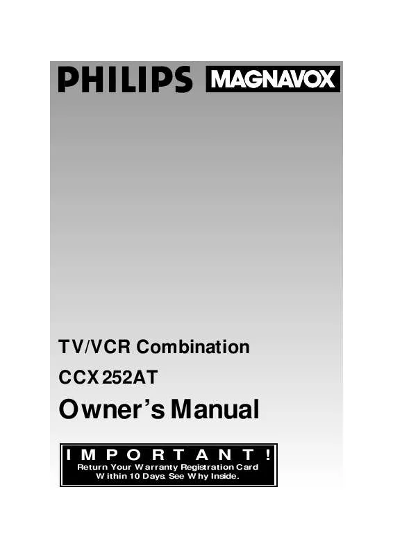 Mode d'emploi PHILIPS TV-VCR 25 IN 2 HD CCX252AT99