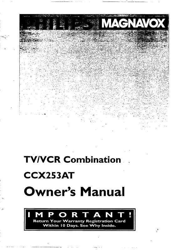 Mode d'emploi PHILIPS TV-VCR 25 IN 4 HD CCX253AT