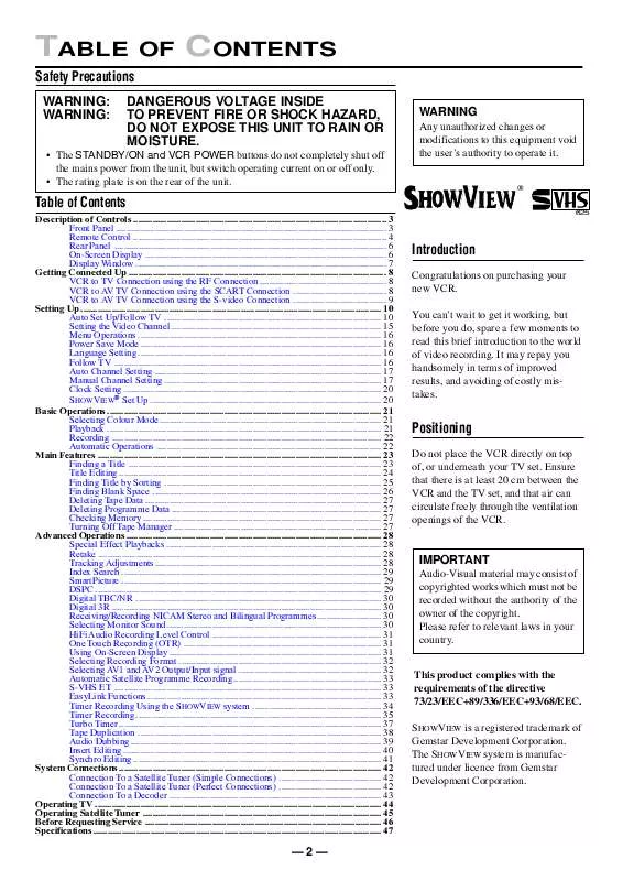 Mode d'emploi PHILIPS VR1600