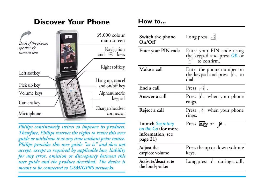 Mode d'emploi PHILIPS XENIUM9@9E