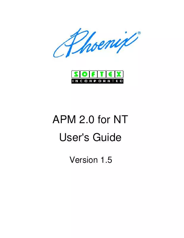 Mode d'emploi PHOENIX TECHNOLOGIES APM 2.0 FOR NT V1.5