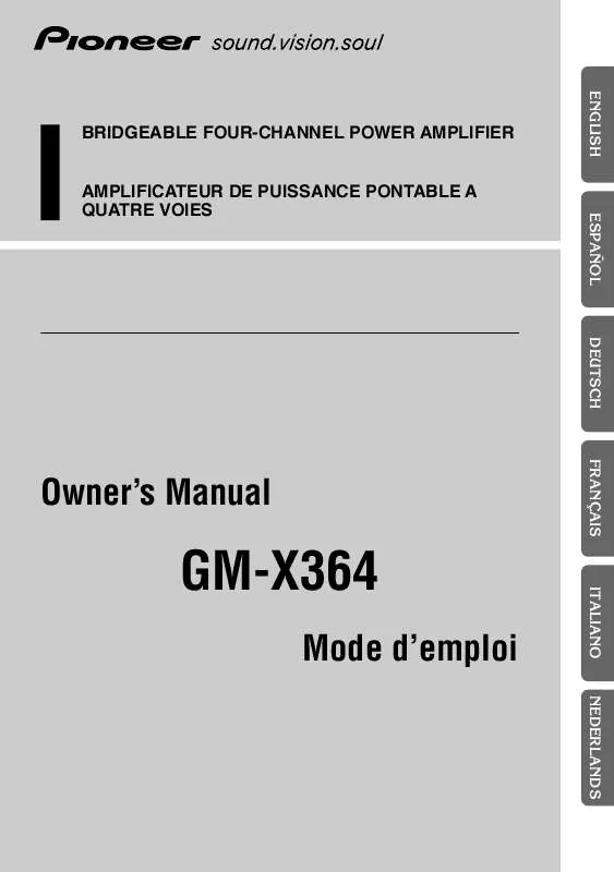 Mode d'emploi PIONEER GM-X364