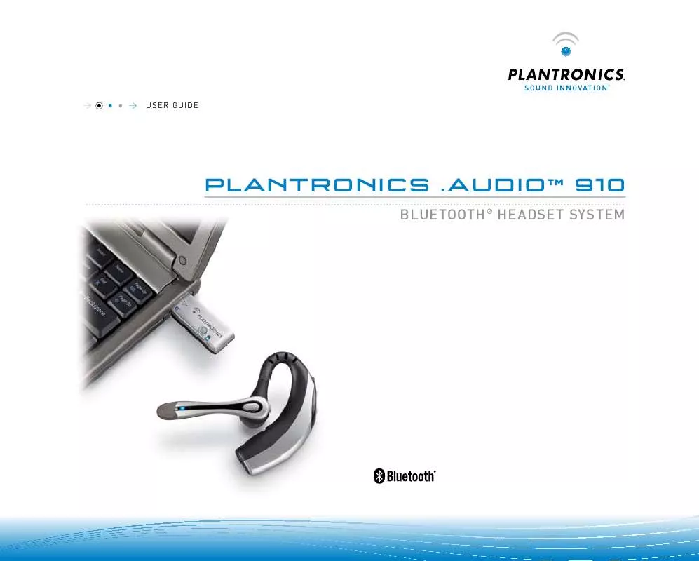 Mode d'emploi PLANTRONICS AUDIO 910