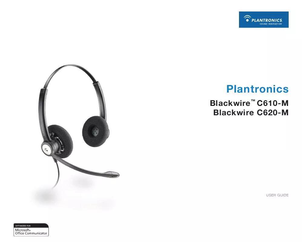 Mode d'emploi PLANTRONICS BLACKWIRE C610-620 MOC