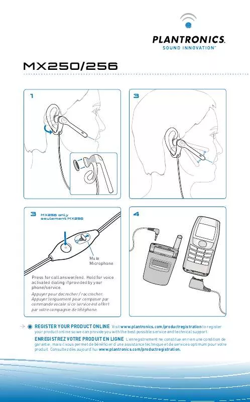 Mode d'emploi PLANTRONICS MX250