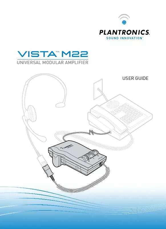 Mode d'emploi PLANTRONICS VISTA M22