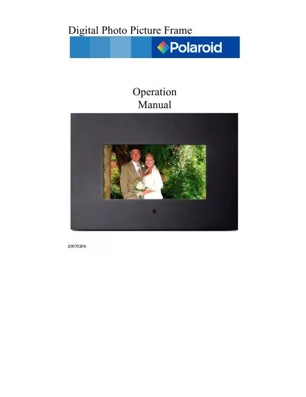 Mode d'emploi POLAROID DIGITAL PHOTO PICTURE FRAME IDF 7