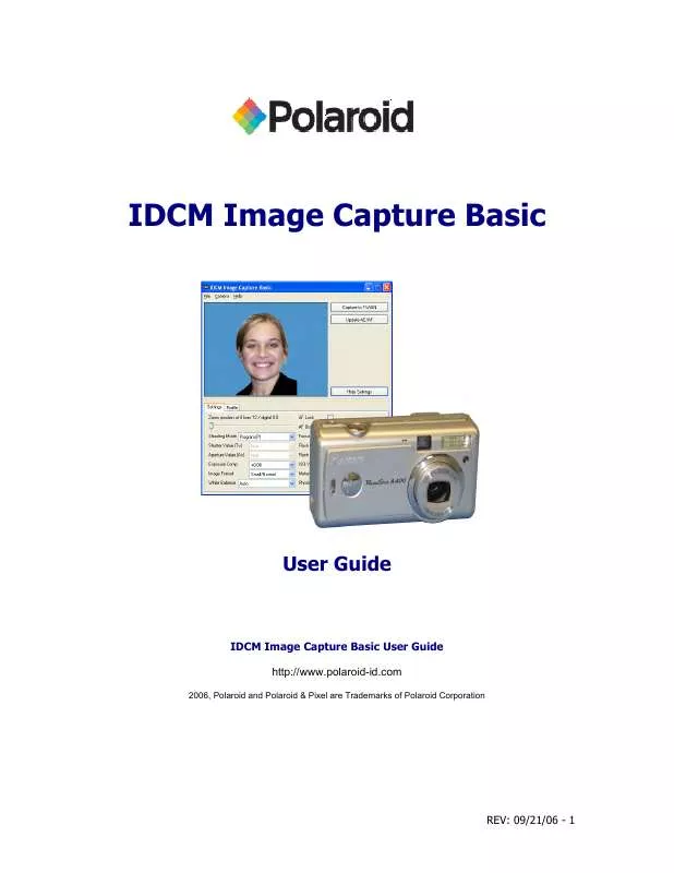 Mode d'emploi POLAROID IDCM IMAGE CAPTURE BASIC