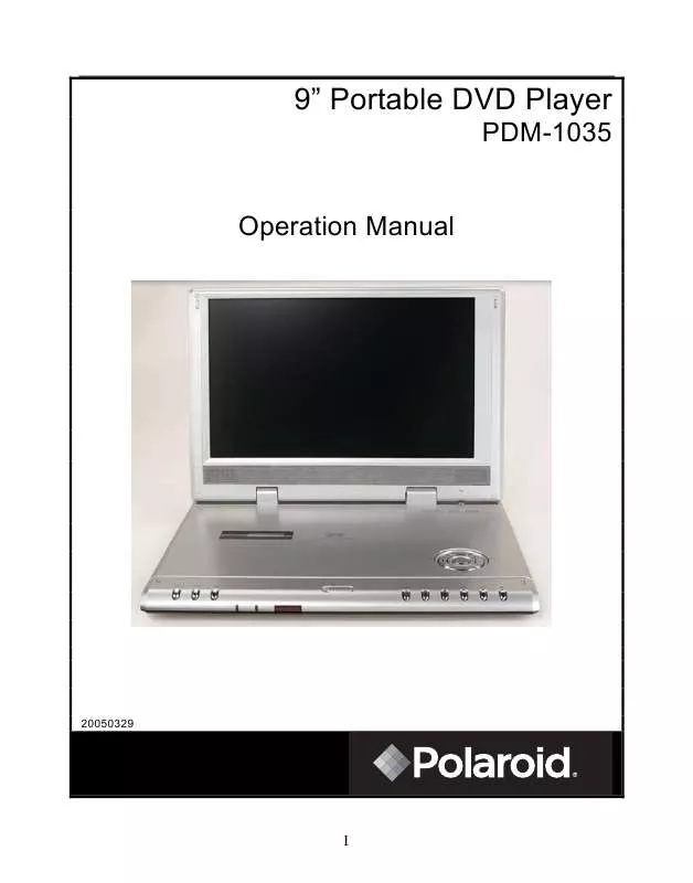 Mode d'emploi POLAROID PDM-1035