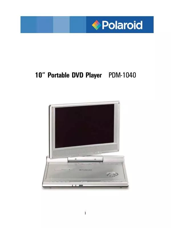 Mode d'emploi POLAROID PDM-1040