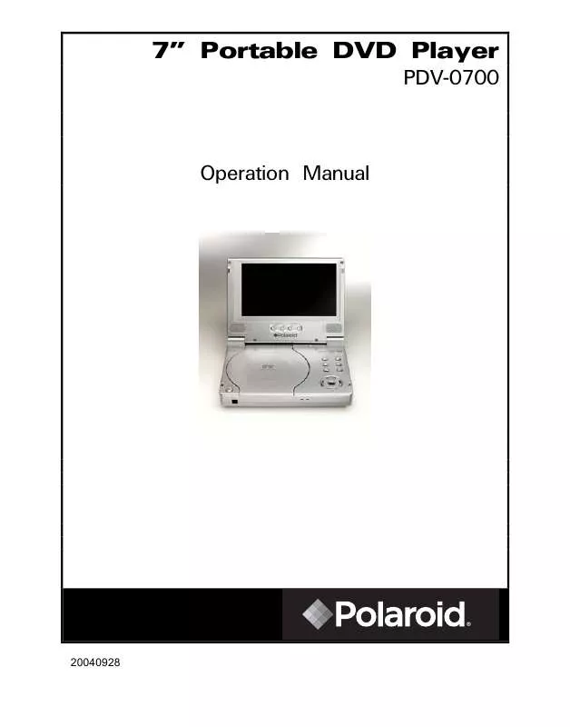 Mode d'emploi POLAROID PDV-0700