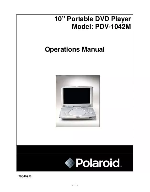 Mode d'emploi POLAROID PDV-1042M