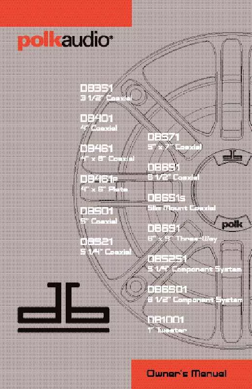 Mode d'emploi POLK AUDIO DB651S