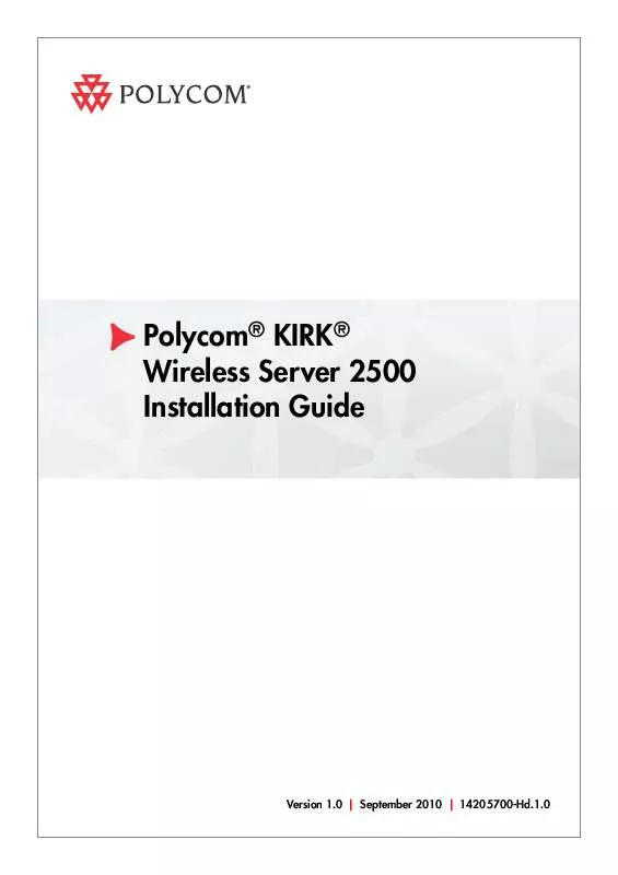 Mode d'emploi POLYCOM KIRK WIRELESS SERVER 2500