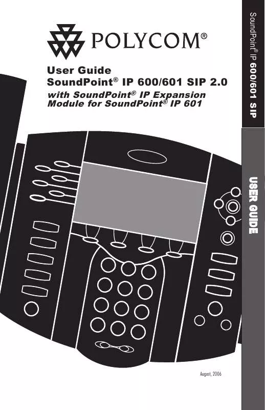 Mode d'emploi POLYCOM SOUNDPOINT IP 601